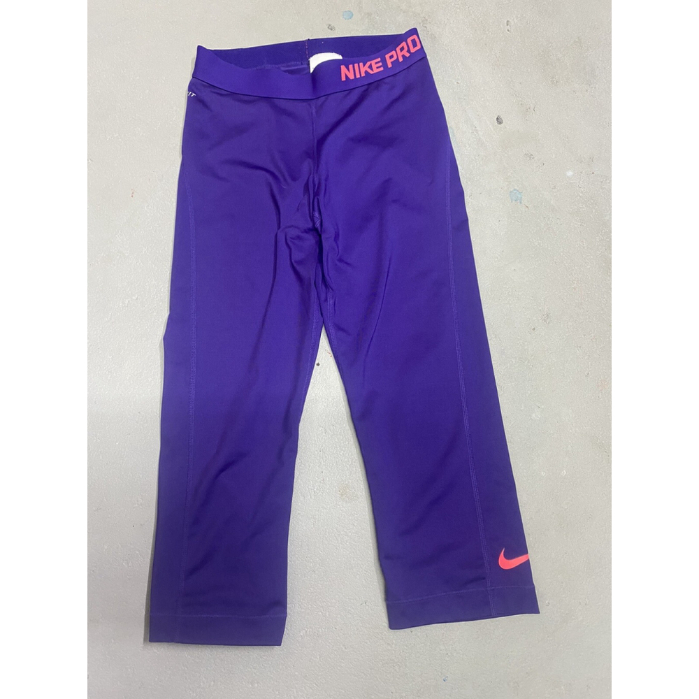 Nike Pro Womens Cropped Pants Legging Purple Size S Small